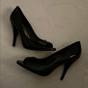 Elegant Black Peep-Toe Heels